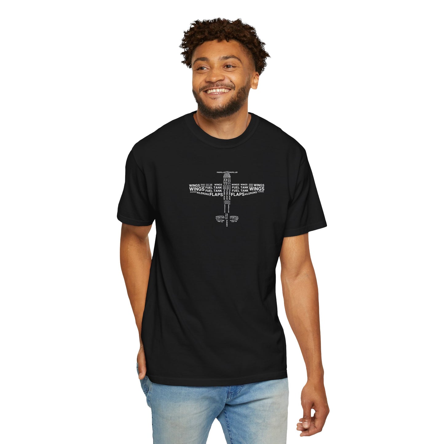 Aviation Word Cloud Airplane Tee