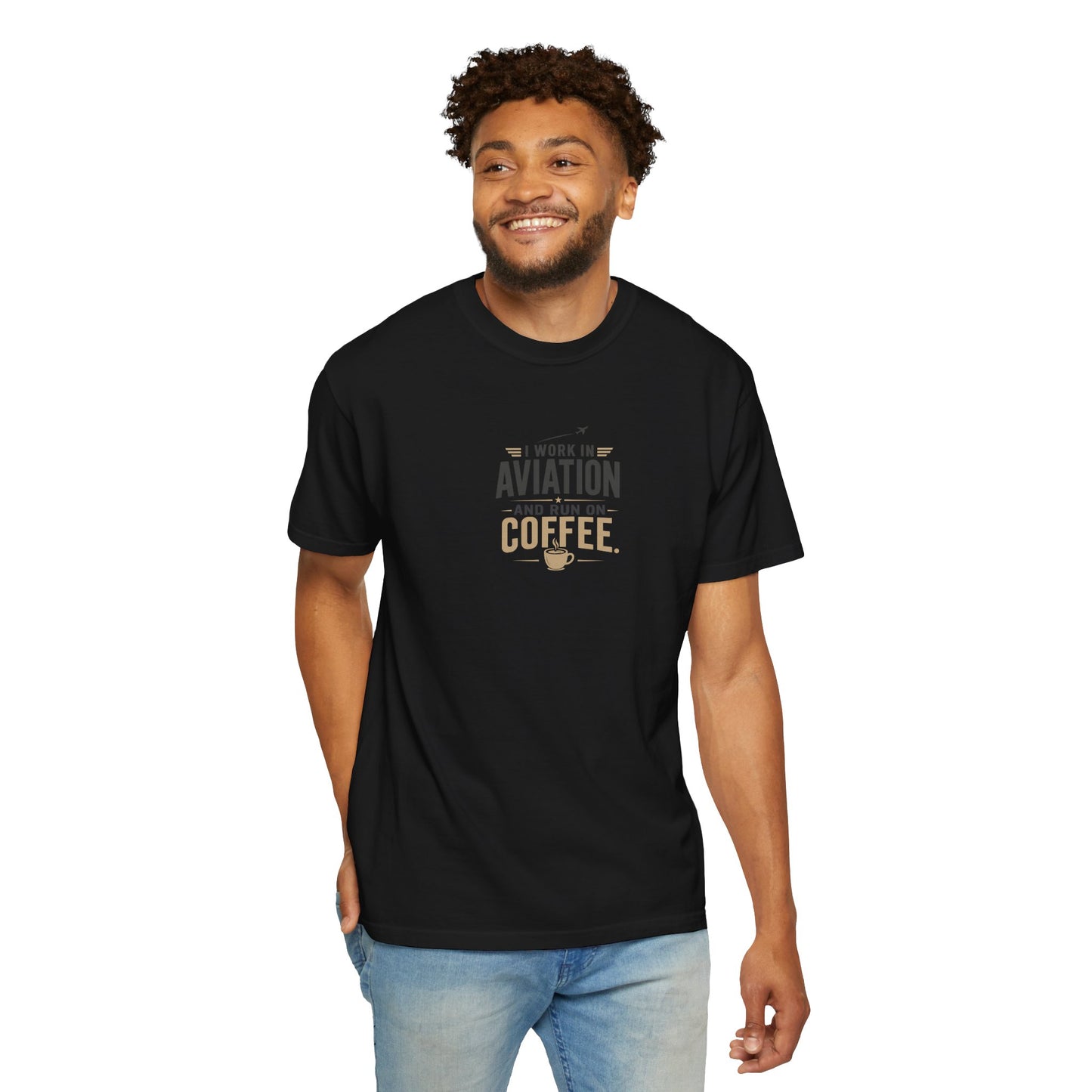 Work In Aviation Run on Coffee T-Shirt