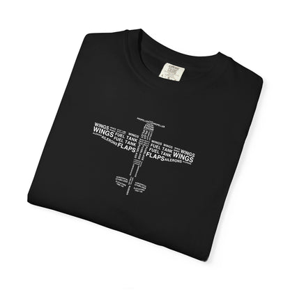 Aviation Word Cloud Airplane Tee
