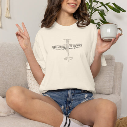 Aviation Word Cloud Airplane Tee