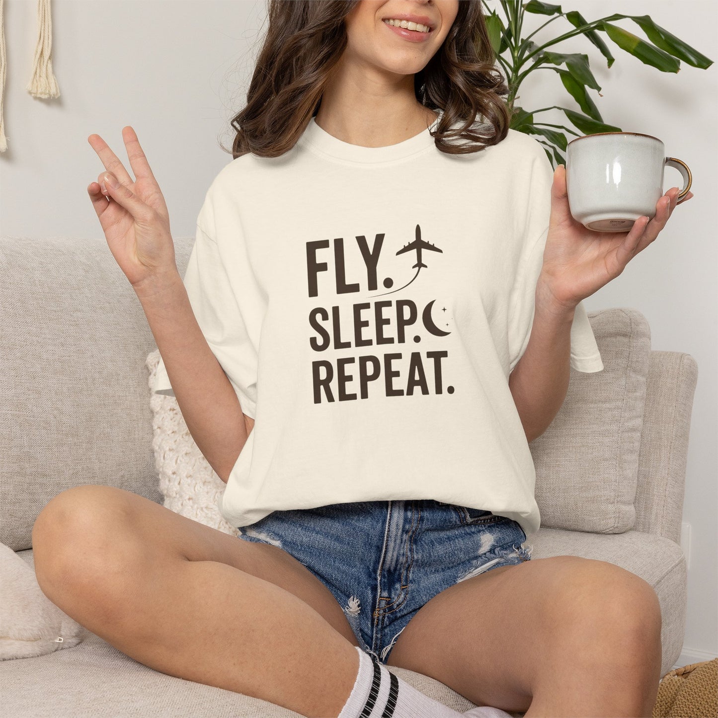 Fly. Sleep. Repeat. Aviation T-Shirt