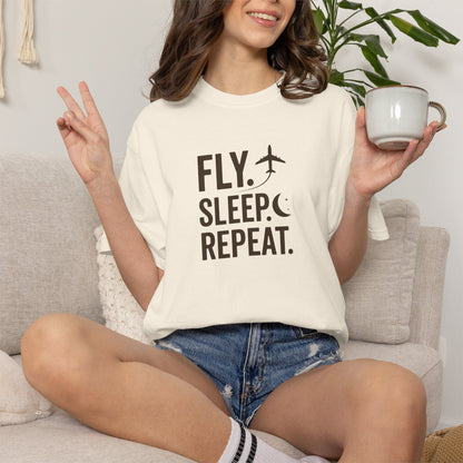 Fly. Sleep. Repeat. Aviation T-Shirt