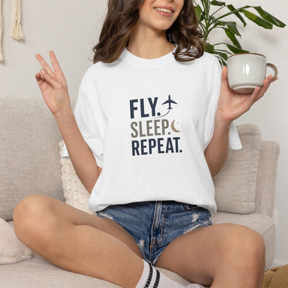 Fly. Sleep. Repeat. Aviation T-Shirt
