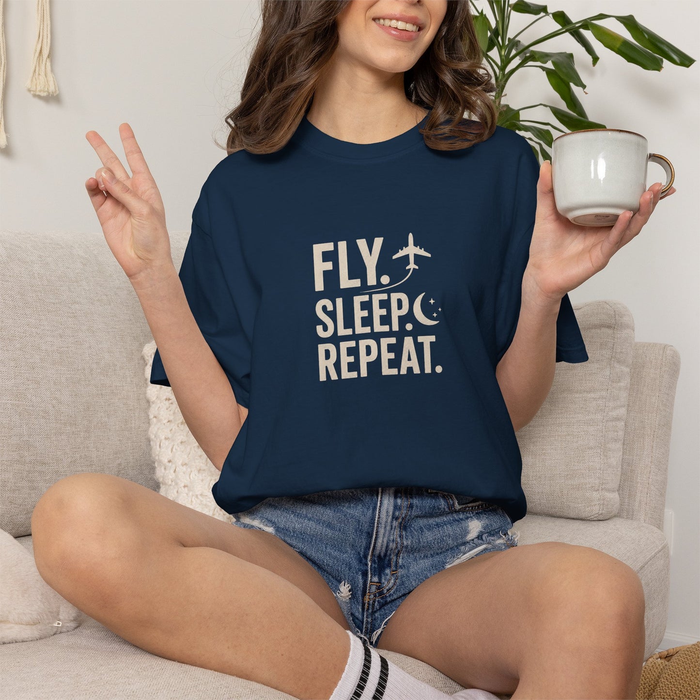 Fly. Sleep. Repeat. Aviation T-Shirt