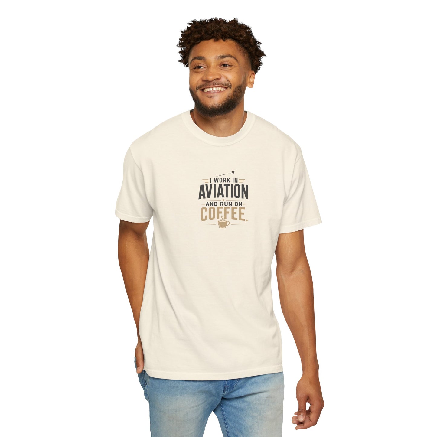 Work In Aviation Run on Coffee T-Shirt
