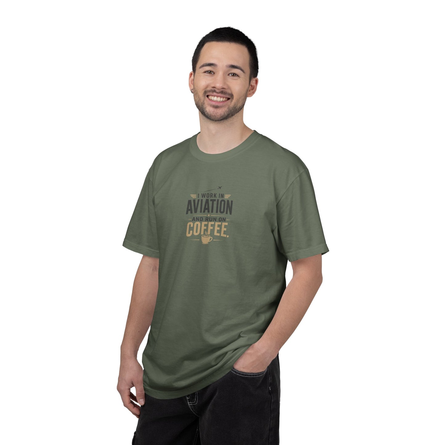 Work In Aviation Run on Coffee T-Shirt