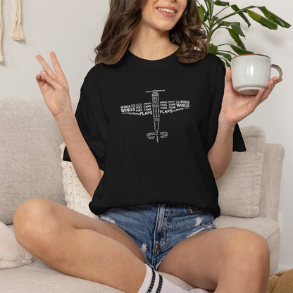 Aviation Word Cloud Airplane Tee
