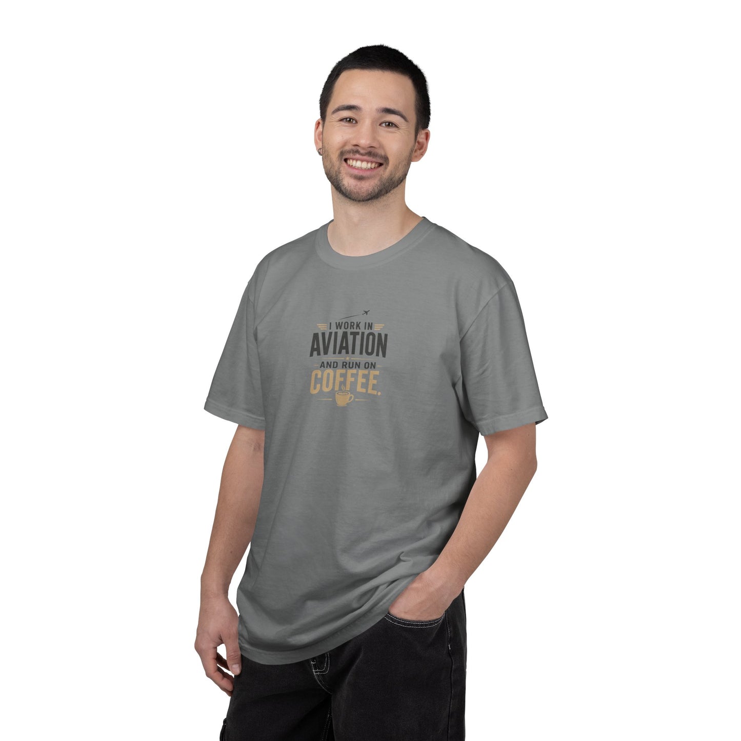 Work In Aviation Run on Coffee T-Shirt