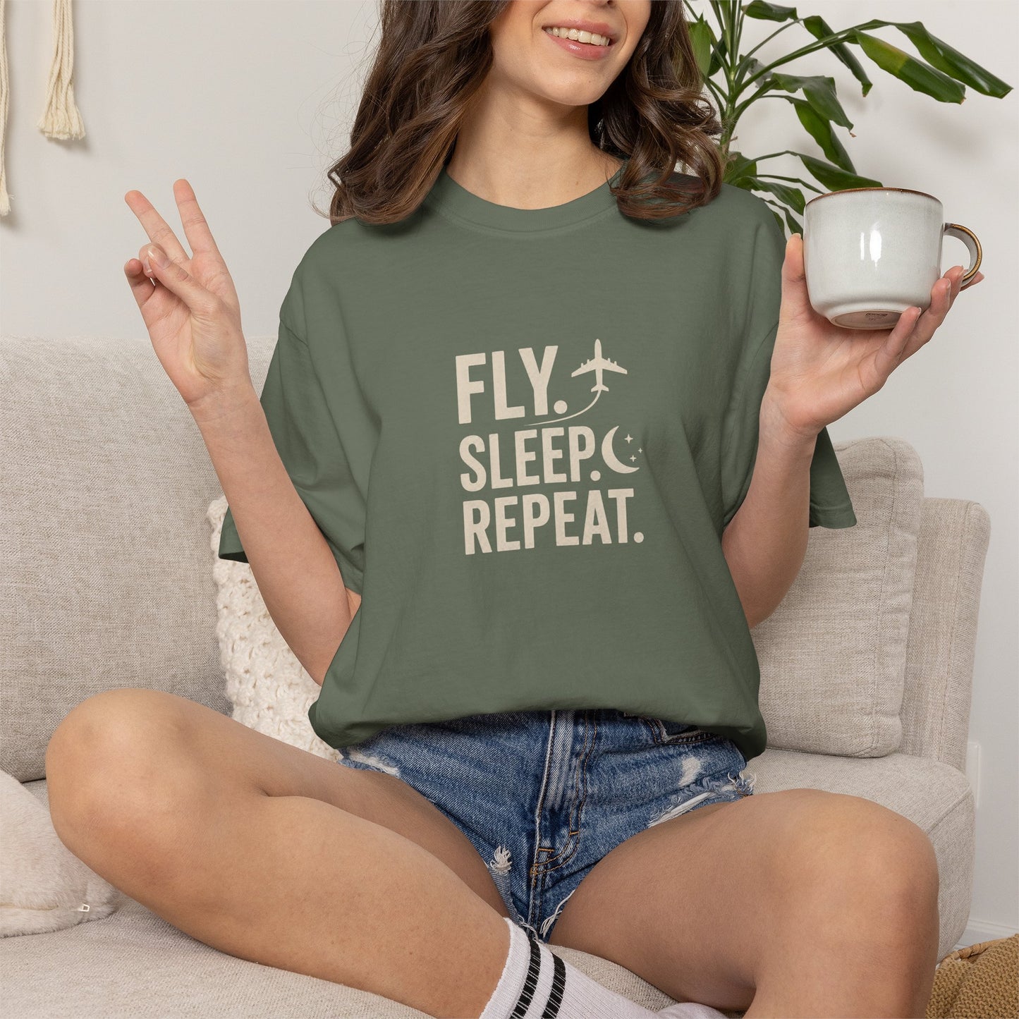 Fly. Sleep. Repeat. Aviation T-Shirt
