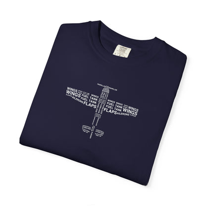 Aviation Word Cloud Airplane Tee