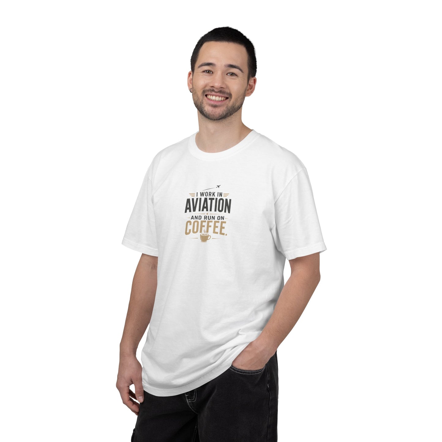 Work In Aviation Run on Coffee T-Shirt
