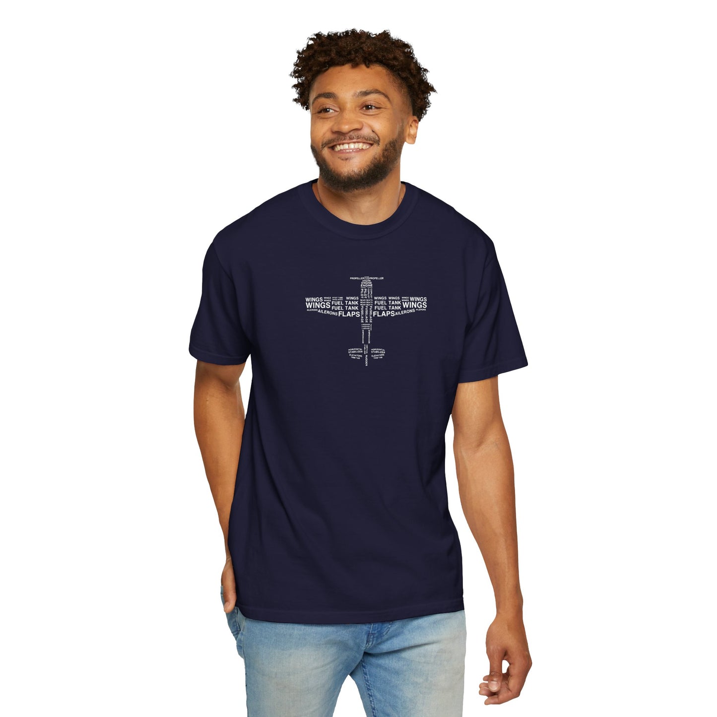 Aviation Word Cloud Airplane Tee